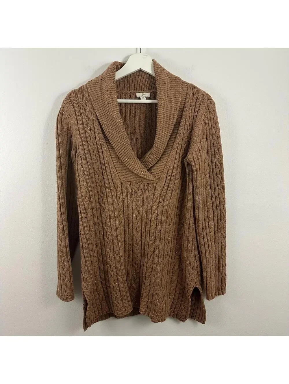 J.Jill Pullover Cable Knit Brown Sweater Women's Size XS